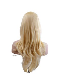 Akstore 28 inch Fashion Wigs Long Wavy Curly Hair Cosplay Wig (Golden)  - Image 5