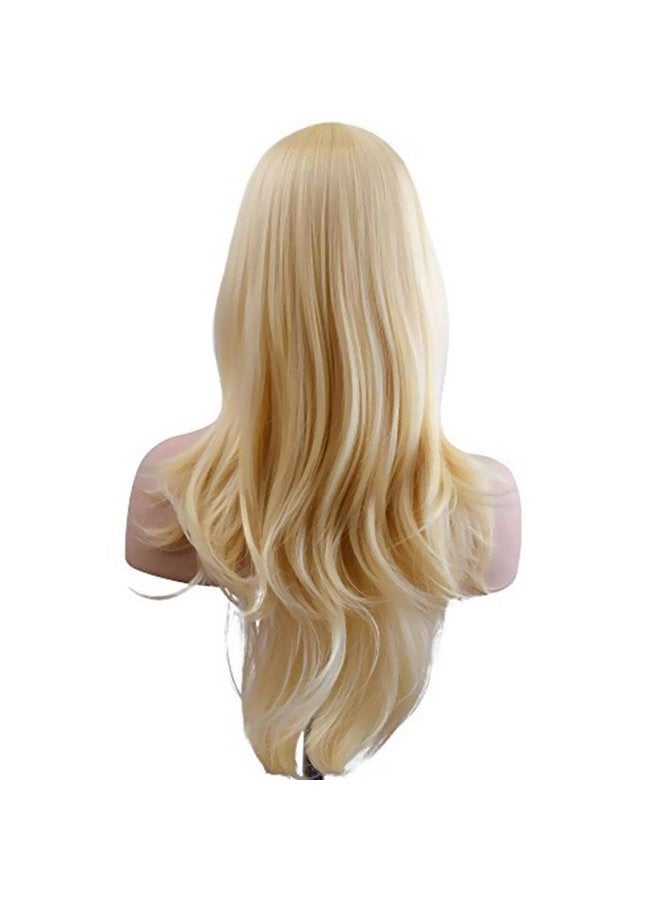 Akstore 28 inch Fashion Wigs Long Wavy Curly Hair Cosplay Wig (Golden) - Image 5