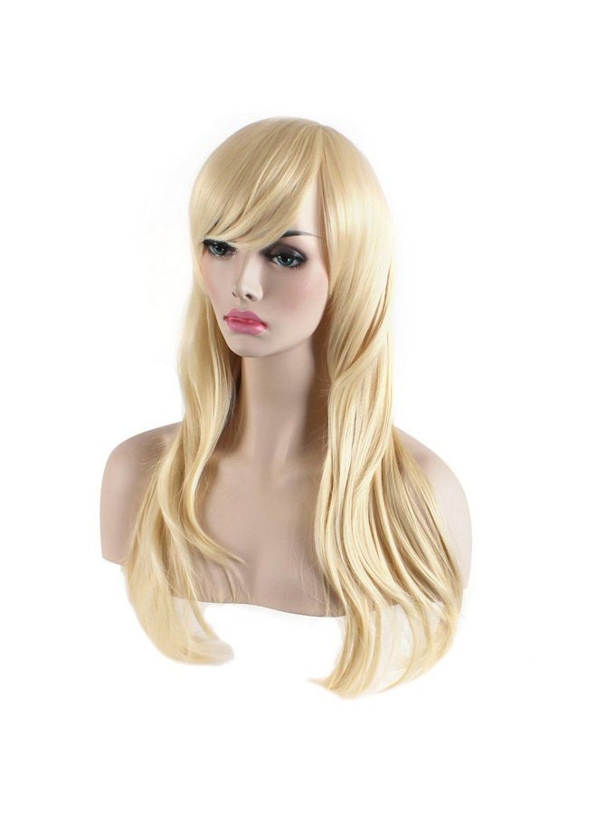 Akstore 28 inch Fashion Wigs Long Wavy Curly Hair Cosplay Wig (Golden) - Image 4