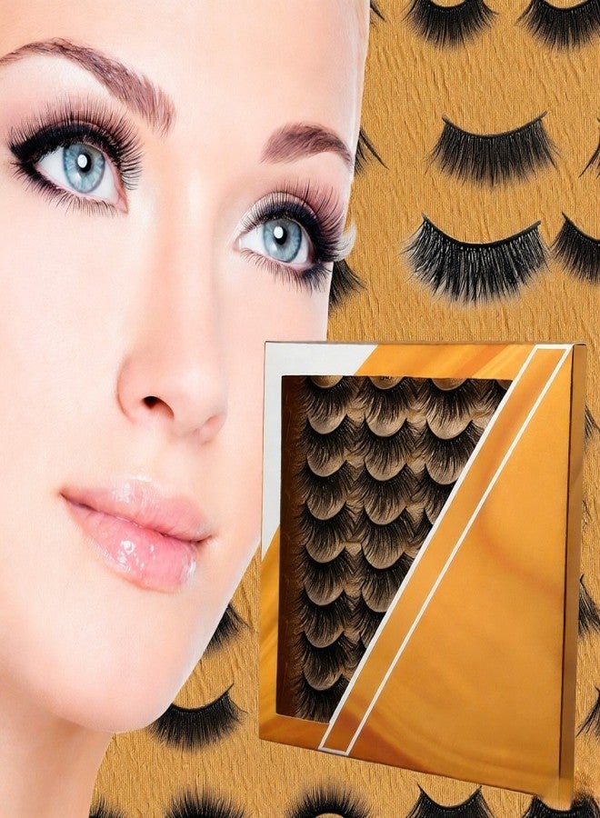 SHIDISHANGPIN 16 Pairs 3D Fake Eyelashes False Eyelashes for Eye Makeup Natural Long Thick Lashes - Image 5