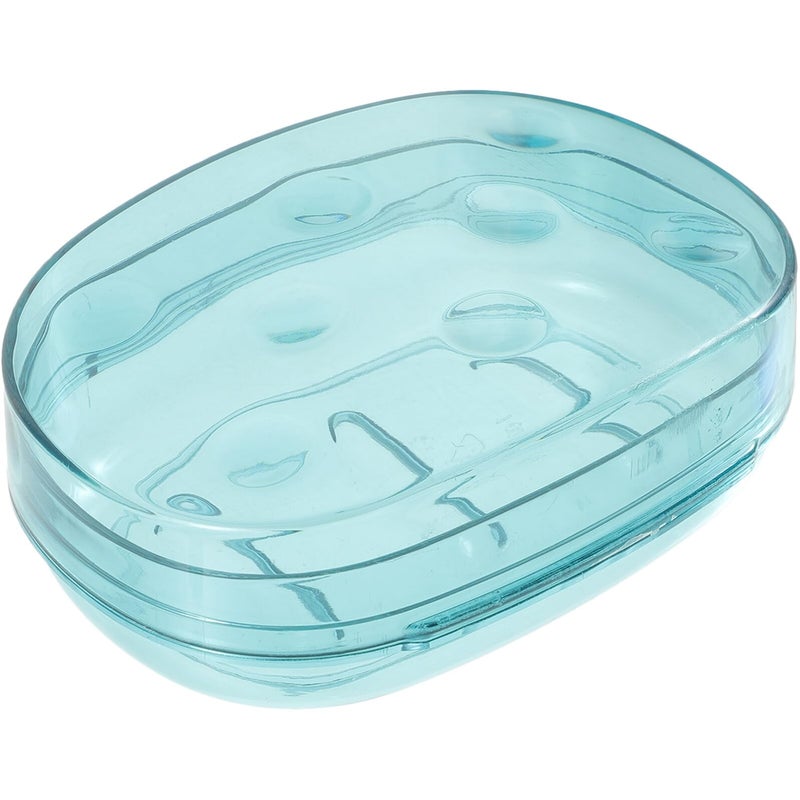 Large Blue Japanese Style Soap Dish with Lid and Drip Tray Double Layer Bathroom Storage Case - Image 2