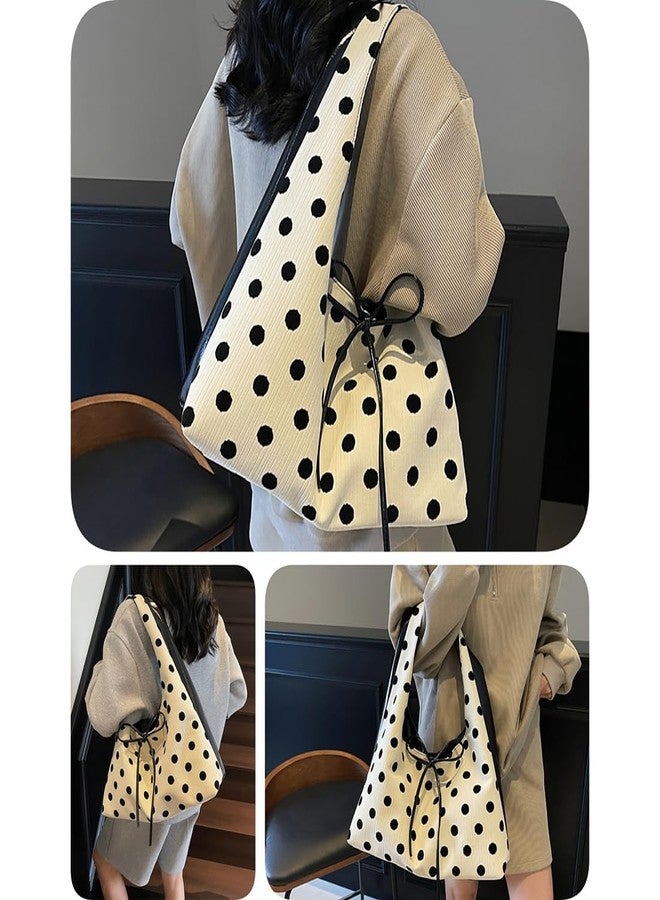 MaxxCloud Polka Dot Bow-Embellished Top-Handle Bag for Women-Underarm Tote,Shoulder Bag&Handbag for Work,Shopping - Image 5