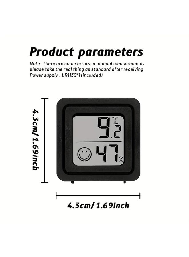 Black Digital Thermometer Hygrometer Led Display Temperature Humidity Sticky For Home Bedroom Kitchen Baby Room Greenhouse Basement - Image 3