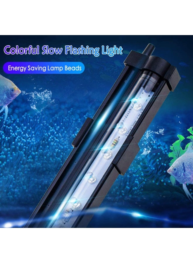 مصباح LED لحوض السمك، مقاوم للماء بمعيار IP68، متعدد الألوان وقابل للتعتيم، مزود بخاصية فقاعات الهواء، قابل للغمر تحت الماء، مع جهاز تحكم عن بعد وخرطوم هواء بطول 1.5 متر - مناسب لأحواض السمك بأحجام تتراوح من 20-30 سم إلى 90-120 سم - Image 1