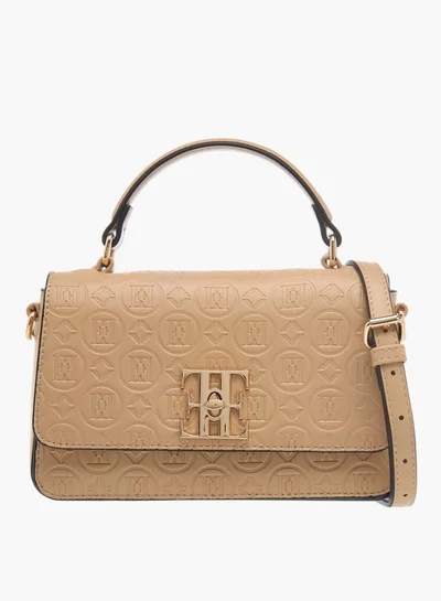 ايل Womens Monogram Embossed Crossbody Bag With Top Handle And Adjustable Strap