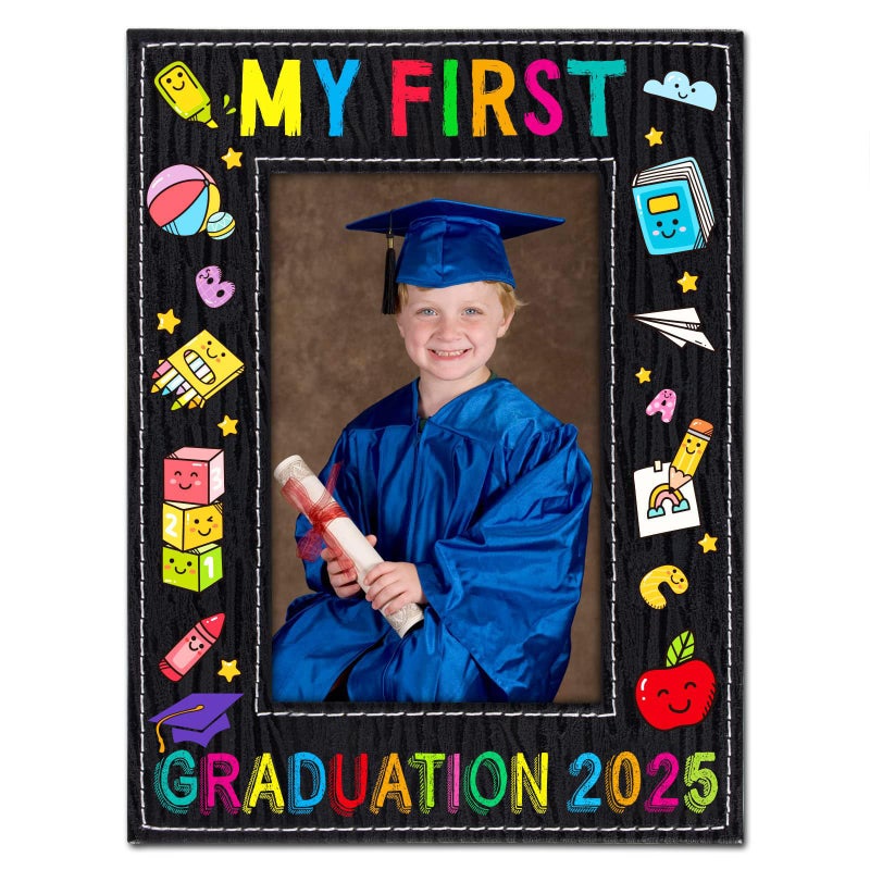 PETCEE Preschool Graduation Gift  2025 Preschool Graduation Picture Frame 4x 6 Pre K Preschool Kindergarten Gifts My First Graduation Photo Frame for Kids Boys Girls Son Daughter Students