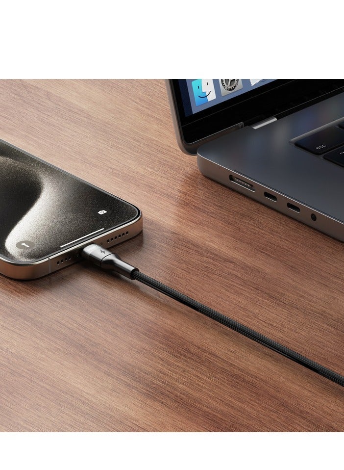 io suite iOsuite USB-C to USB-C Cable 60W Fast Charging 2M, Aluminum Alloy Head, Braided Nylon, Power Delivery Cable for iPhone 17/16/15, iPad, MacBook, Samsung, Laptop – Black - Image 5