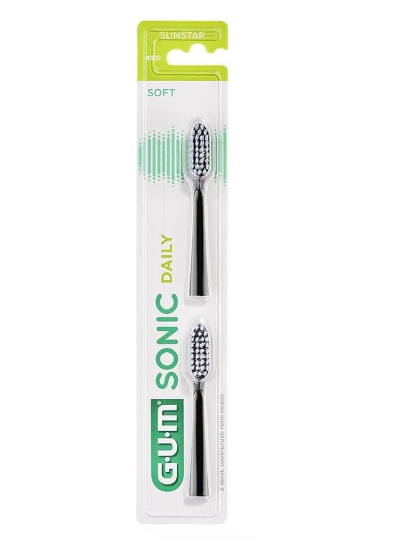GUM SONIC DAILY SOFT TOOTHBRUSH REFILL BLACK