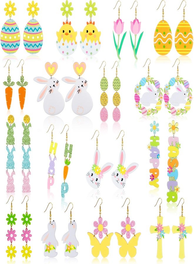 Loetere 16 Pairs Valentine's Day Teacher Earrings Bulk for Women Glitter Acrylic Earrings Nurse Appreciation Gifts Studs Dangle Set, Small, acrylic and alloy, No Gemstone - Image 1