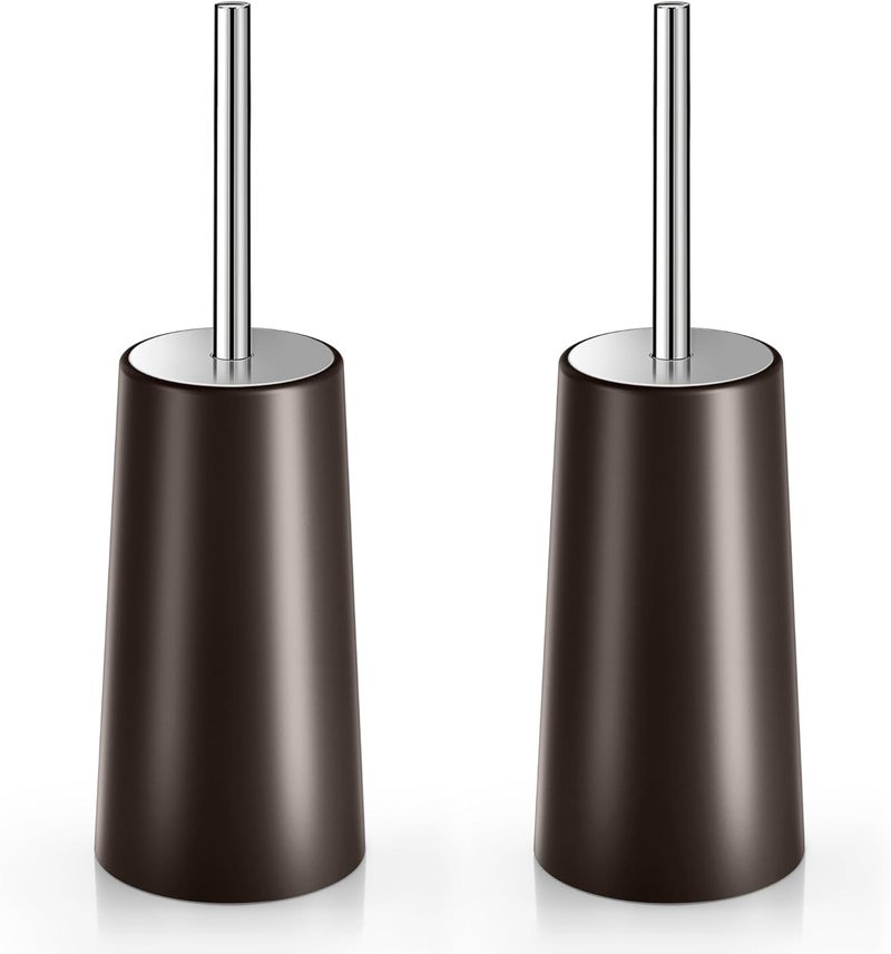 Wsedor Toilet Brush and Holder, 2 Pack Toilet Brush with 304 Stainless Steel Long Handle, Toilet Bowl Brush for Bathroom Toilet-Ergonomic, Elegant,Durable (Bronze) - Image 1