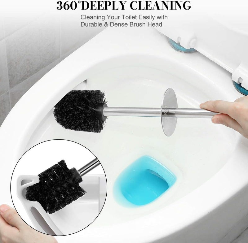 Wsedor Toilet Brush and Holder, 2 Pack Toilet Brush with 304 Stainless Steel Long Handle, Toilet Bowl Brush for Bathroom Toilet-Ergonomic, Elegant,Durable (Bronze) - Image 3