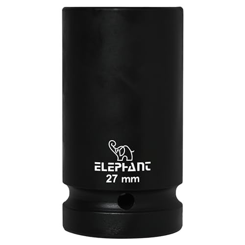 Elephant Metal 1 Inch Square Drive STD Impact Socket 6-Point 27 mm Size 90 mm Length - Image 1
