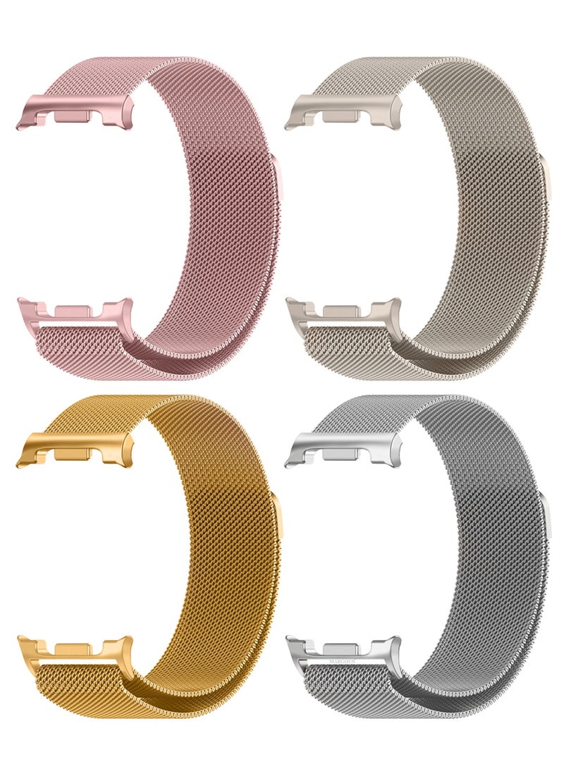 4Packs Milanese Metal Band for Samsung Galaxy Watch 8 Band 40mm 44mm/8 Classic 46mm, Mesh Magnetic Stainless Steel Loop Strap - Image 1