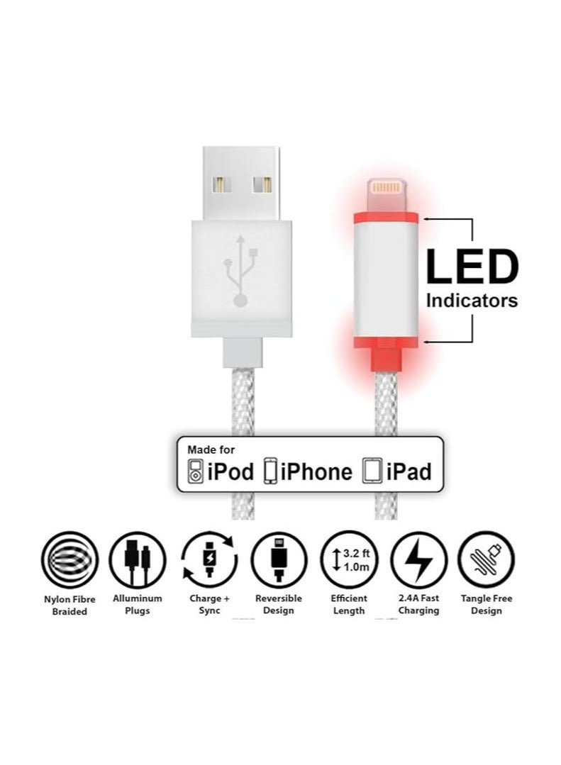 MERLIN SMART LED 1M CHARGING CABLE, FAST CHARGING, PREMIUM CONECTOR, MFI EDITION - Image 2