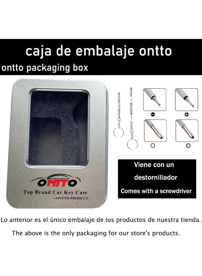 ontto Compatible with Land Rover Key Fob Cover Keyless Prevent Scratches Metal Leather Key Protector Skin Shell Keychain Fit for Range Rover Sport Dsicovery LR4 Black - Image 3