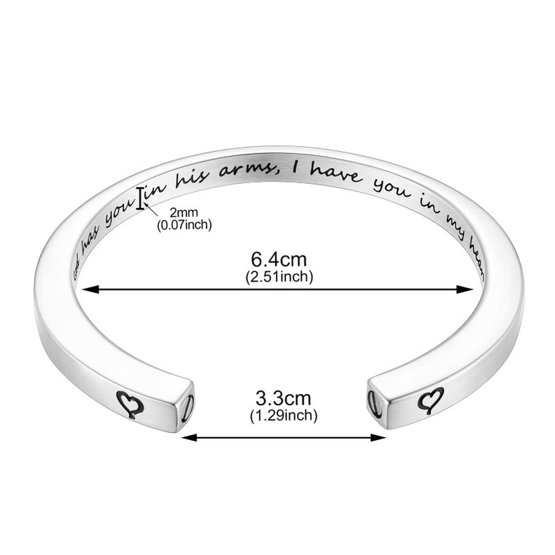 Dletay Urn Bracelet - Memorial Ashes Bracelet - God Has You in His Arms, I Have You in My Heart - Image 2