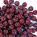 Jukercici 10mm Clay Rhinestone Beads for Bracelets 100 Pcs Sparkle Crystal Beads for Jewelry Making Glitter Round Shamballa Disco Ball Design for DIY Crafts Necklace Earrings Decoration Dark Red - Image 2
