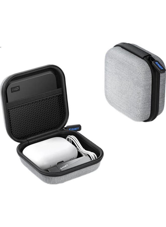 Eaget Earphone Storage Bag For 2230 Magnetic Hard Drive Card Reader Storage Bag Data Cable U Disk Mobile Phone Earphone Portable Shockproof Portable Compact Protective Case - Image 3