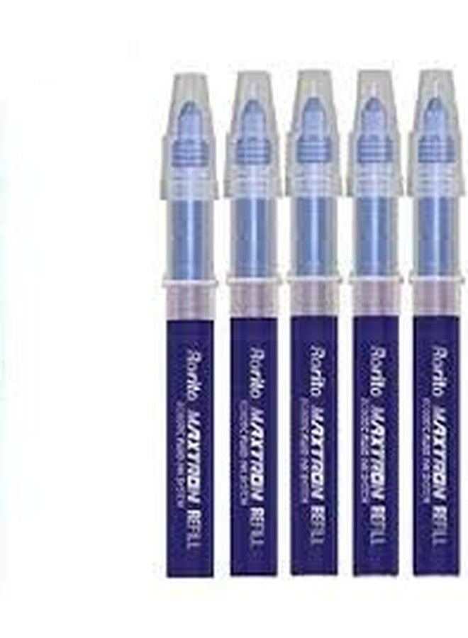 FIRST CLICK Rorito's Maxtron Blue Gel Pens Set of 5 Pen with 4 Refills Waterproof Ink 3 Times Extra Gel Writings from Ordinarys Pens - Image 5