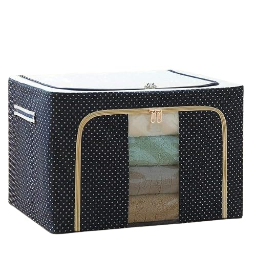 Samip 66 Liter Large Capacity Clothes Storage Bag Foldable Steel Frame Clothes Organizer Storage Box Storage Bag for Wardrobe Saree Shirts and Blankets 1 - Image 1