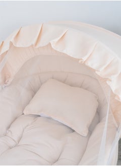 FUN MOMENT Baby cradle Moses basket for babies with mosquito net with white holder  - Image 3