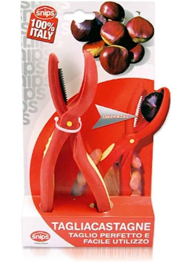 Snips Kitchen Chestnut Cutter with Steel Blade, Non-Slip Grip, 19.5cm, Made in Italy - Image 2