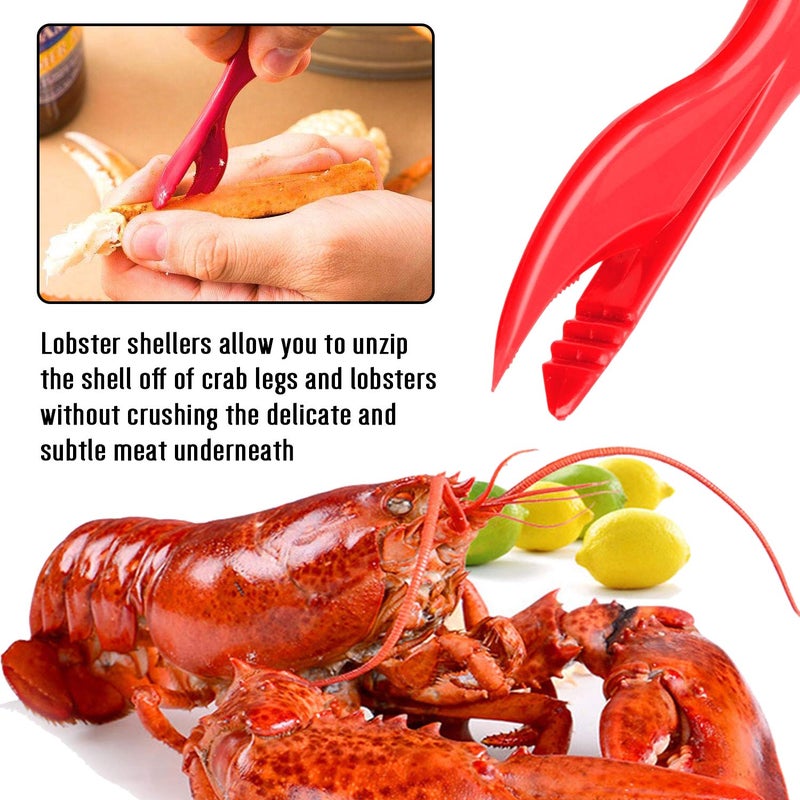 Hiware 20-piece Seafood Tools Set includes 6 Crab Crackers, 6 Lobster Shellers, 6 Crab Leg Forks/Picks and 2 Seafood Scissors & Storage Bag - Nut Cracker Set - Image 4