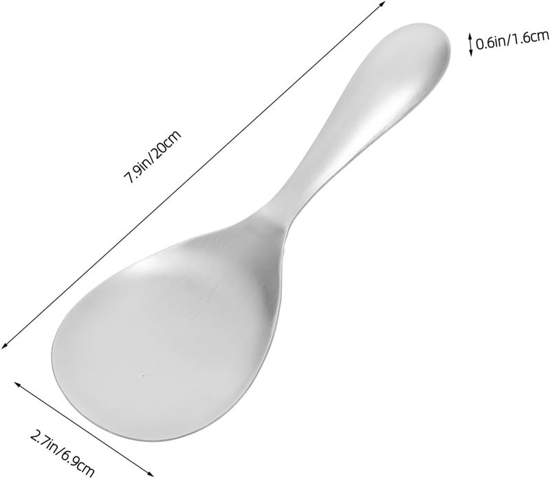 Cabilock 2Pcs Rice Spoons for Serving, Stainless Steel Rice Paddle Spoon Non Stick, Kitchen Silverware Utensils for Home Restaurant - Image 2