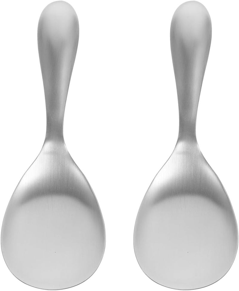 Cabilock 2Pcs Rice Spoons for Serving, Stainless Steel Rice Paddle Spoon Non Stick, Kitchen Silverware Utensils for Home Restaurant - Image 1