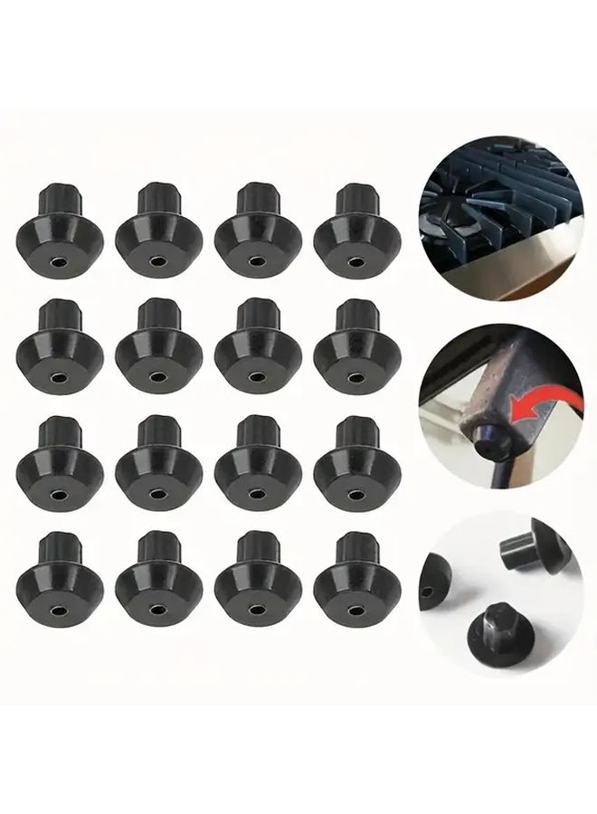 16 Pcs Non Slip Gas Stove Burner Grate Feet Black Replacement Parts For Gas Ranges Secure Cooking Easy Installation Smooth Stovetop Performance - Image 4