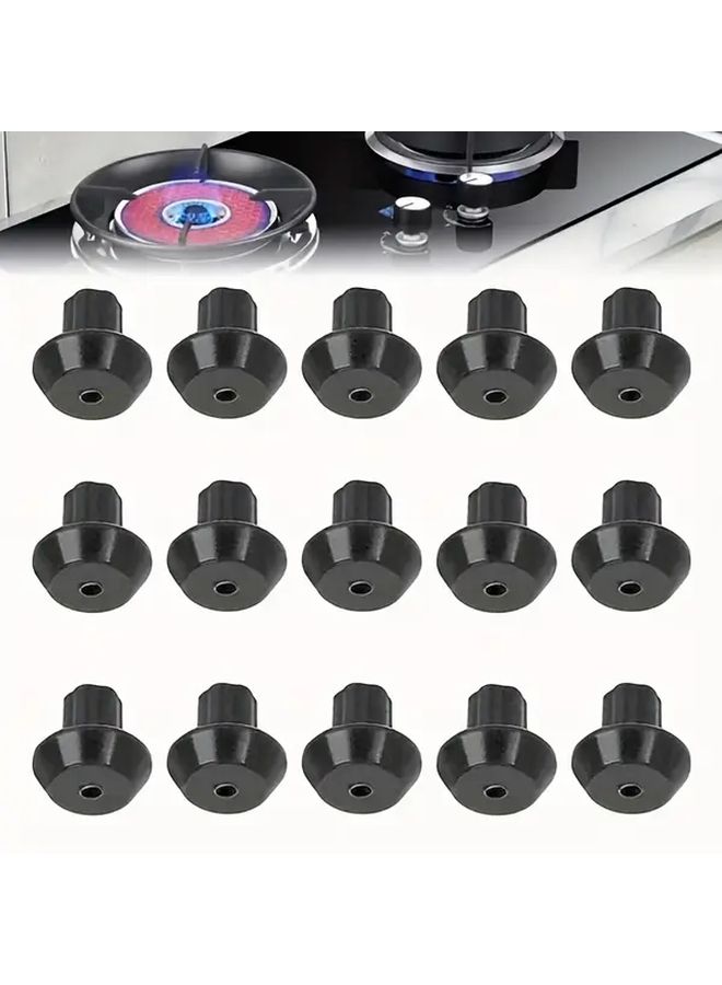 16 Pcs Non Slip Gas Stove Burner Grate Feet Black Replacement Parts For Gas Ranges Secure Cooking Easy Installation Smooth Stovetop Performance - Image 3