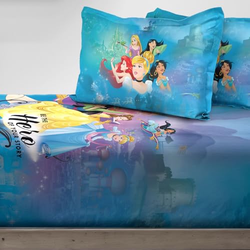 Sassoon Disney Princess (Hero) Digital Printed 100% Cotton Bedsheet with 2 Pillow Covers in 300TC - Image 3