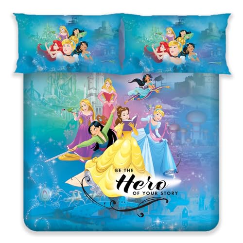 Sassoon Disney Princess (Hero) Digital Printed 100% Cotton Bedsheet with 2 Pillow Covers in 300TC - Image 2