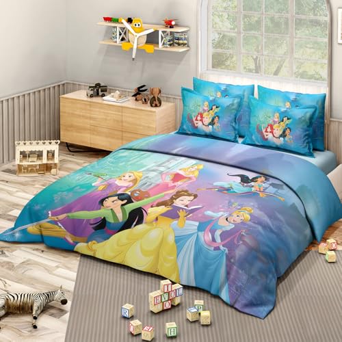Sassoon Disney Princess (Hero) Digital Printed 100% Cotton Bedsheet with 2 Pillow Covers in 300TC - Image 4