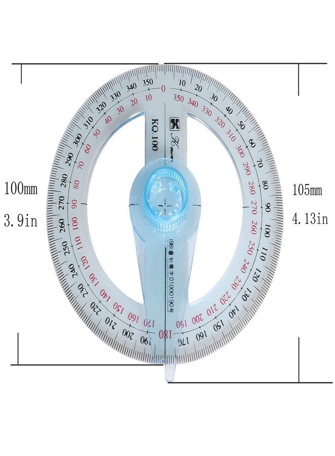 Longdex Swing Arm Protractor Plastic 4Inch 360 Degree Protractor with Swing arm - Image 4