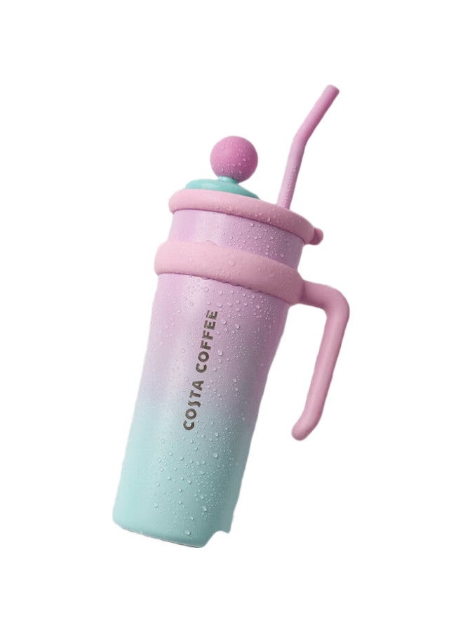 Costa Giant Large Capacity Insulated Water Bottle With Straw For Men And Women, Student Ice Cup, Stainless Steel Car Travel Gift - Image 2