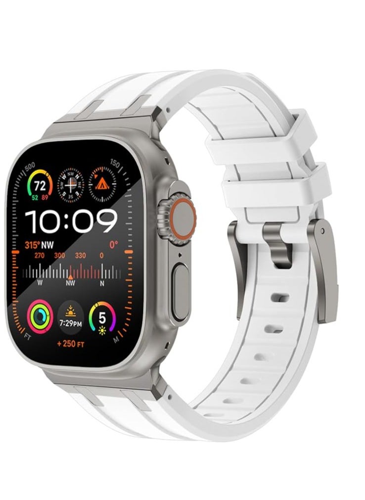 Generic - Compatible with Apple Watch 45mm 44mm 42mm 49mm SE, Series 6 5 4 3 2 1,Man Women Solid Stainless Steel Link Bracelet Replacement Wristband for iWatch 45mm 44mm 42mm 49mm - Image 1