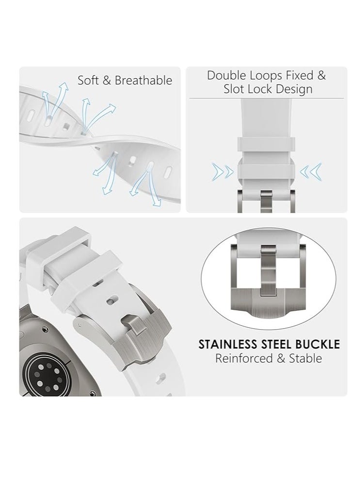 Generic - Compatible with Apple Watch 45mm 44mm 42mm 49mm SE, Series 6 5 4 3 2 1,Man Women Solid Stainless Steel Link Bracelet Replacement Wristband for iWatch 45mm 44mm 42mm 49mm - Image 1