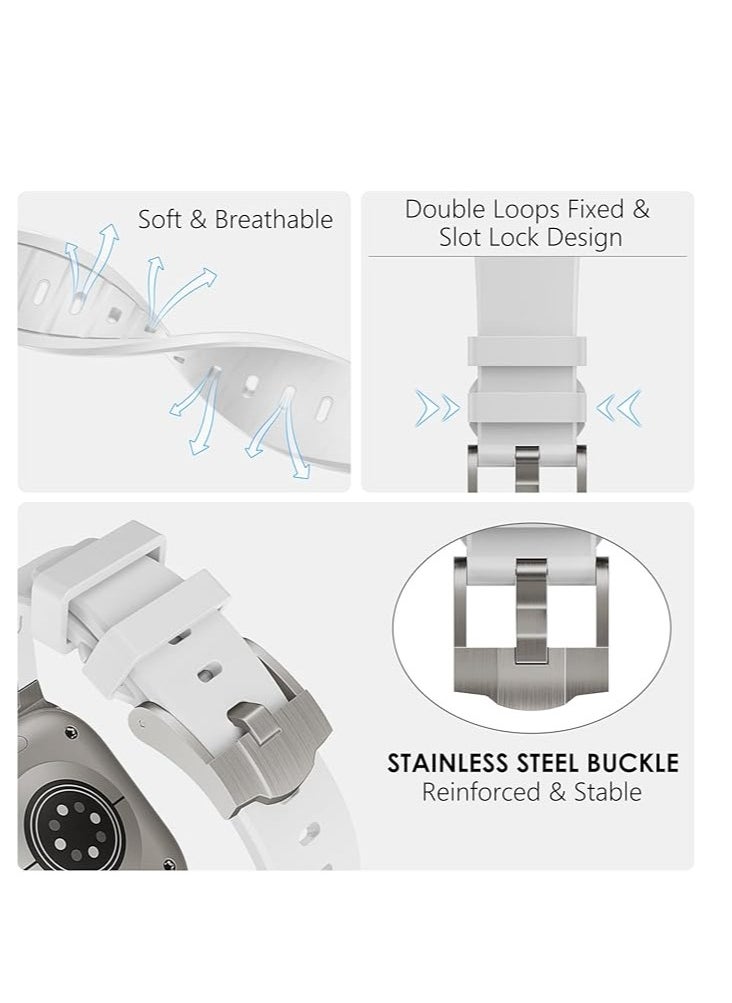 Generic - Compatible with Apple Watch 45mm 44mm 42mm 49mm SE, Series 6 5 4 3 2 1,Man Women Solid Stainless Steel Link Bracelet Replacement Wristband for iWatch 45mm 44mm 42mm 49mm - Image 1