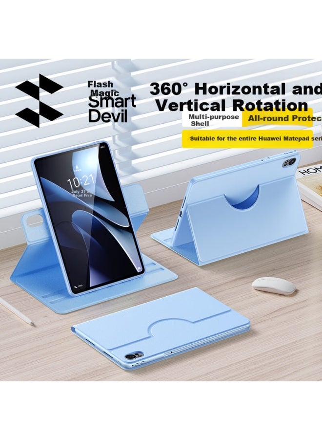 SmartDevil Shanmo Case For Huawei Matepad Pro 12.2, Matepad Pro 12.2 Inch Horizontal Vertical Rotating Full Coverage Blue Soft Light Version Universal Case - Image 1