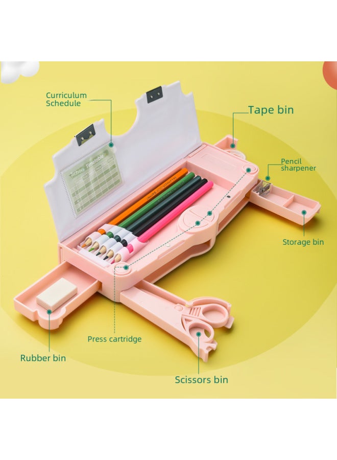 Multi-functional Stationery Box Large Capacity Double Layer Children's Pencil Case Kindergarten Boys And Girls Cute Pencil Box New Plastic Box - Image 3