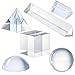 QFkris 6 Pack K9 Optical Crystal Photography Prism Set Include 50mm Crystal Ball CubeOptical Pyramid 50mm 150mm Triangular Prism60mm Dome Magnifying with Cloth for Teaching Playing - Image 2