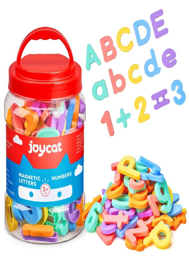 JoyCat Magnetic Letters and Numbers, Uppercase and Lowercase Alphabet Fridge Magnets, Preschool Educational Learning Plastic ABC 123 Colorful Toy Set, Math Symbols for Toddlers, Kids (104 PCS) - Image 1