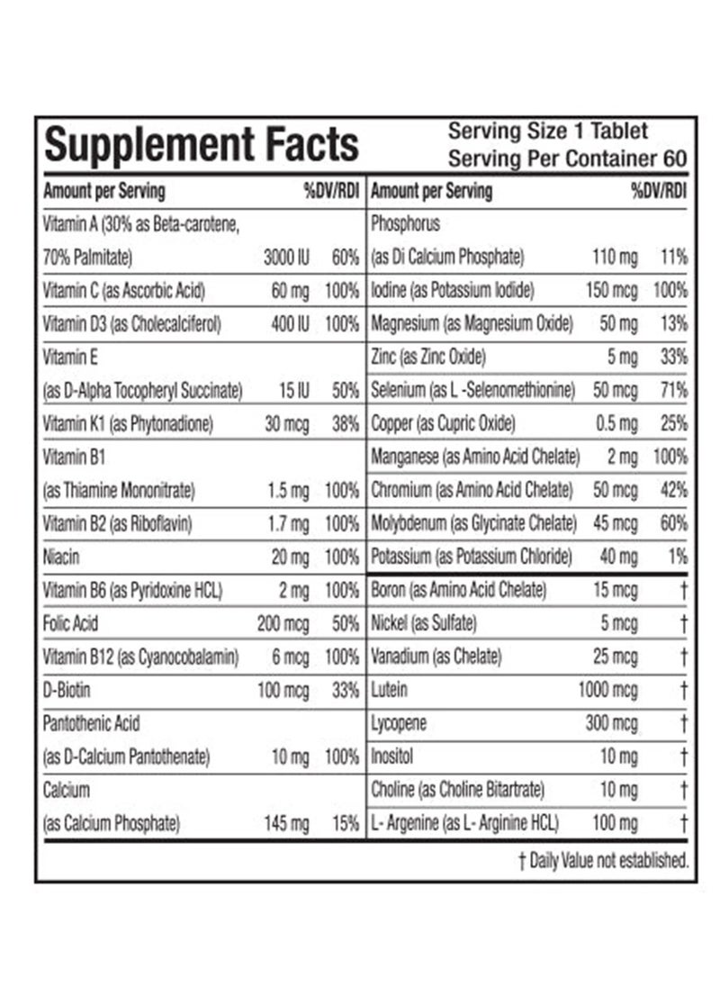 Natural Fervor - Megaton Men 50 plus Super Multivitamin 60 Tablets - Image 1