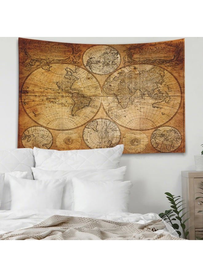 CAPSCEOLL Map Wall Tapestry, Dorm Tapestry Funny Tapestry Map Tapestry Wall Hanging Art Tapestry College Tapestry World Map Tapestry Brown for College Wall Decor 80X60 Inches,Brown Yellow - Image 5
