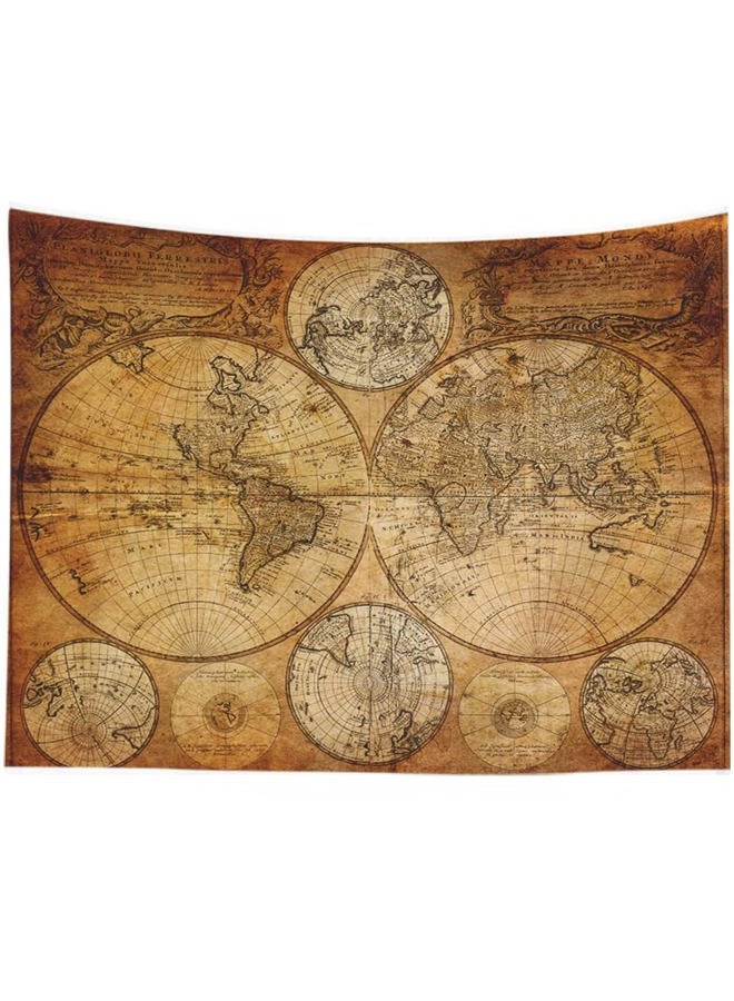 CAPSCEOLL Map Wall Tapestry, Dorm Tapestry Funny Tapestry Map Tapestry Wall Hanging Art Tapestry College Tapestry World Map Tapestry Brown for College Wall Decor 80X60 Inches,Brown Yellow - Image 1