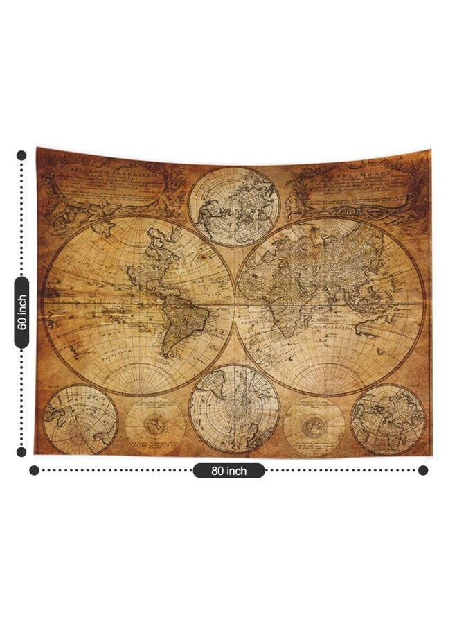 CAPSCEOLL Map Wall Tapestry, Dorm Tapestry Funny Tapestry Map Tapestry Wall Hanging Art Tapestry College Tapestry World Map Tapestry Brown for College Wall Decor 80X60 Inches,Brown Yellow - Image 3