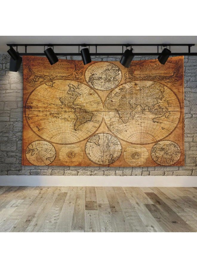 CAPSCEOLL Map Wall Tapestry, Dorm Tapestry Funny Tapestry Map Tapestry Wall Hanging Art Tapestry College Tapestry World Map Tapestry Brown for College Wall Decor 80X60 Inches,Brown Yellow - Image 4