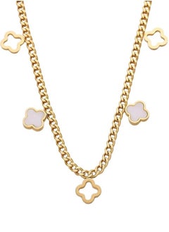 KAAF CREATIONS 18k gold stainless Steel Pentagram Star Flowers Pendant Necklace For Women  - Image 1