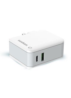 Seeken SEEKEN Magneto 32W PD+USB Fast Travel Charger - White | Fast Charging | 2 in 1 | Compact | Power Delivery | Premium Design | High-Quality.  - Image 1